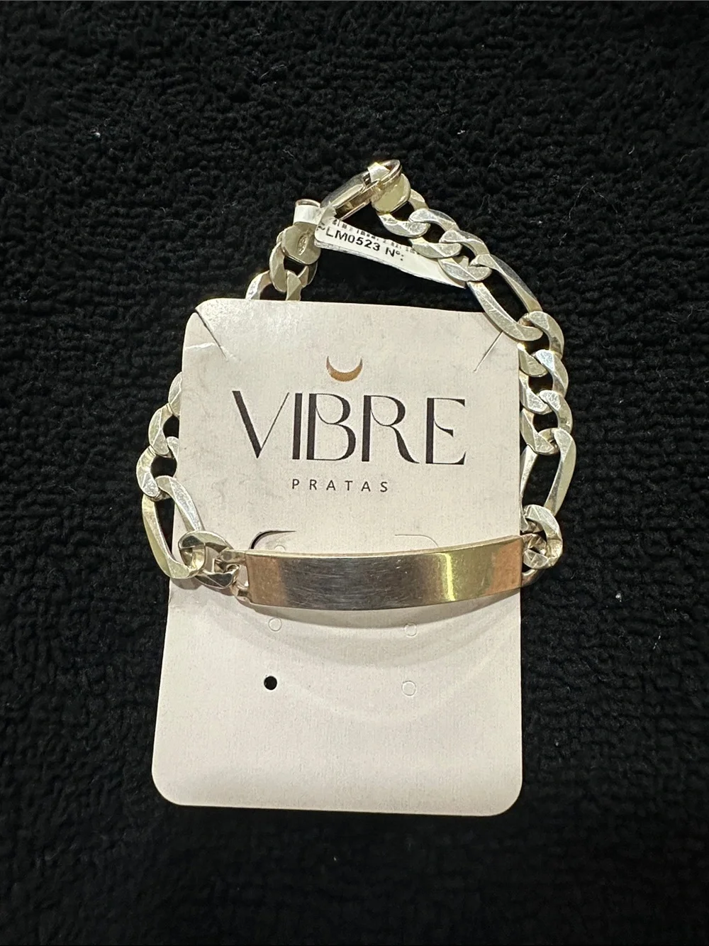 Vibre Pratas Silver ID Curb Chain Bracelet